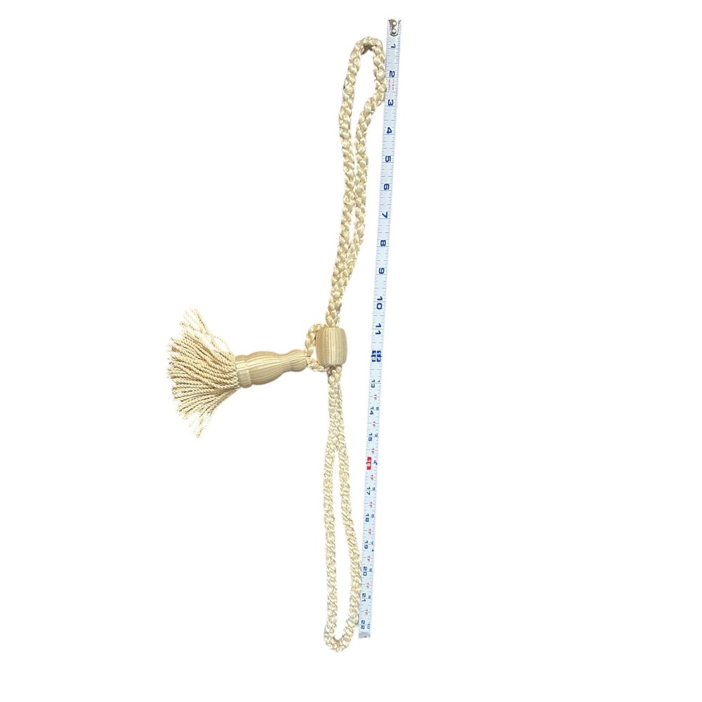 Lot‎ of 6 wood beaded tasseled fringe ropes necklace belt vintage & New - Picture 7 of 9